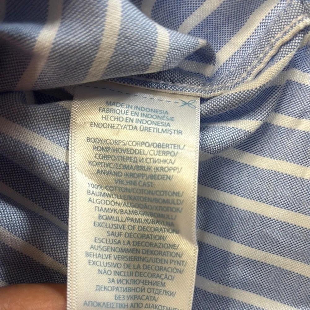 Ralph Lauren Blue and White Striped Button Down Shirt Baby